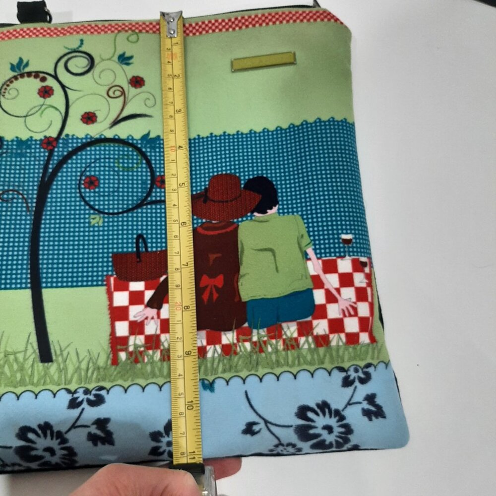 Atlantic coquette picnic scene romantic cottagecore fabric velvet collectors bag - Picture 13 of 16